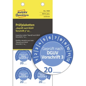 Avery-Zweckform 7909 inspekcijska naljepnica 20XX plava boja (Ø) 30 mm 30 mm 80 St. slika