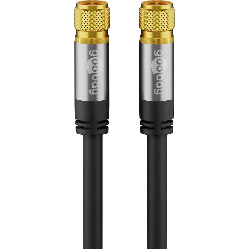 Antene, SAT Priključni kabel [1x Muški konektor F - 1x Muški konektor F] 3.00 m 135 dB Fleksibilan Crna Goobay slika