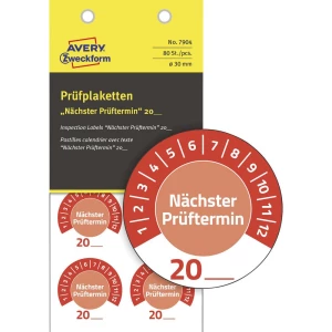 Avery-Zweckform 7904 inspekcijska naljepnica 20XX crvena (Ø) 30 mm 30 mm 80 St. slika