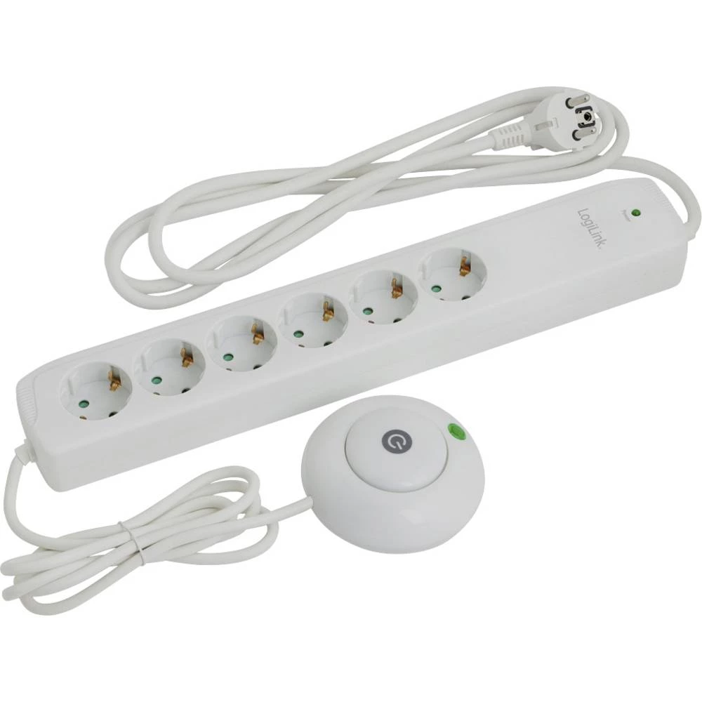 LogiLink LPS204 razdjelna letva s prekidačem bijela utičnica 1 St. slika