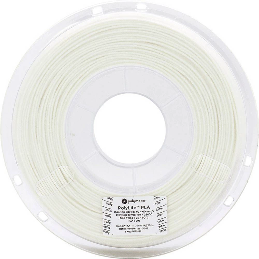3D pisač filament Polymaker PolyLite 70527 PLA 1.75 mm Bijela 1 kg slika