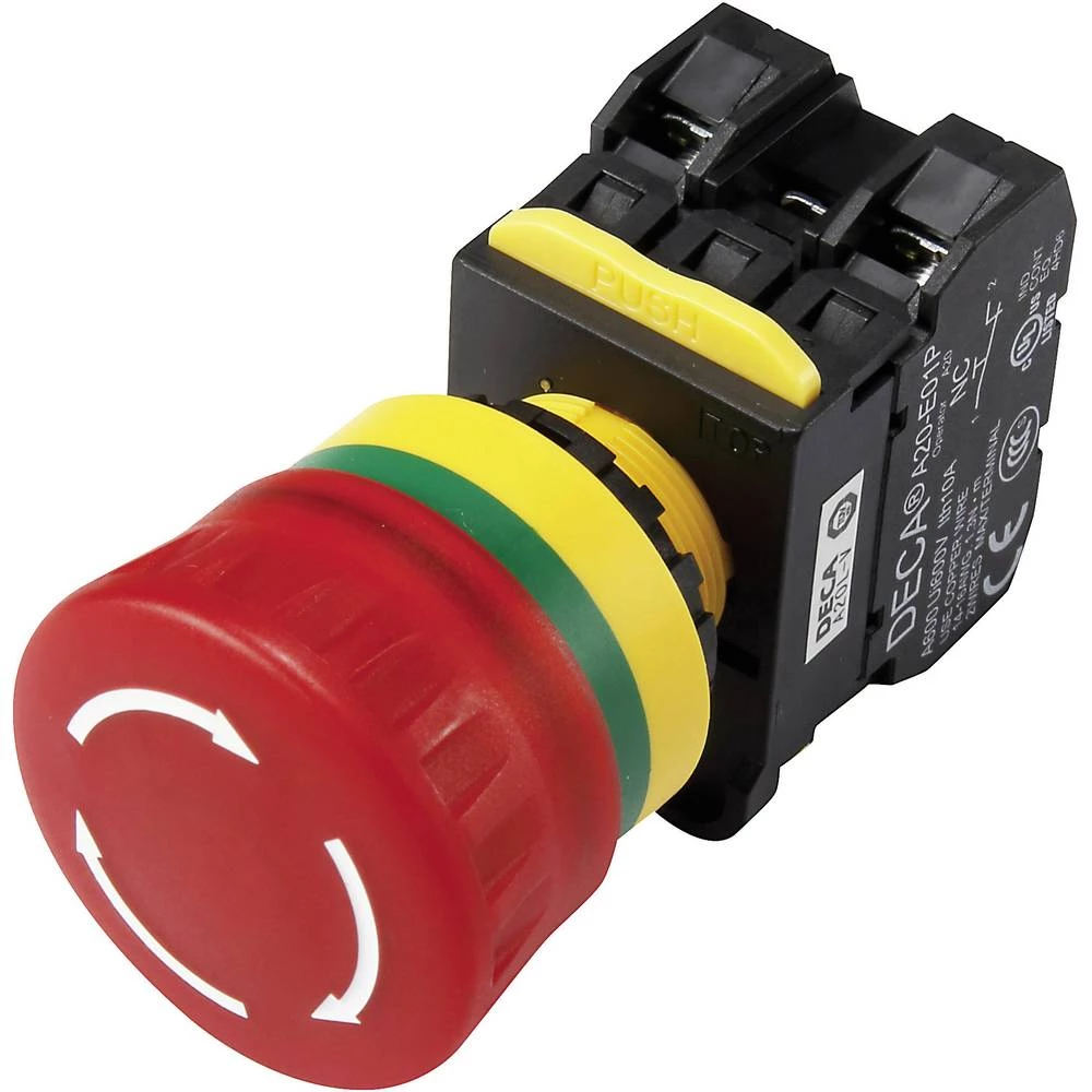 DECA A20L-V4E10Q6R Prekidač za isključivanje u nuždi s kontaktnim elementom 240 V/AC 6 A 1 zatvarač IP65 1 ST slika