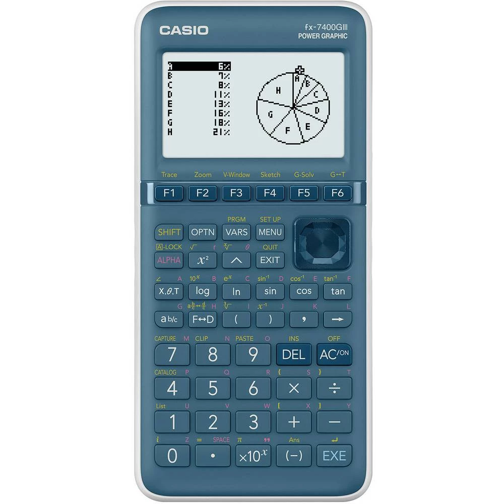 Grafički kalkulator Casio FX-7400GIII Cijan Zaslon (broj mjesta): 21 baterijski pogon (Š x V x d) 87.5 x 21.3 x 180.5 mm slika