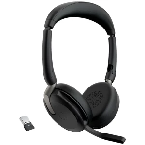 Jabra Evolve2 65 Flex Link380a UC računalo In Ear Headset Bluetooth® stereo crna poništavanje buke slušalice s mikrofonom, utišavanje mikrofona, kontrola glasnoće, indukcija, sklopive slika