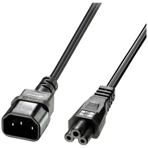 LINDY struja priključni kabel [1x muški konektor iec, c14 - 1x ženski konektor c5] 3 m crna slika
