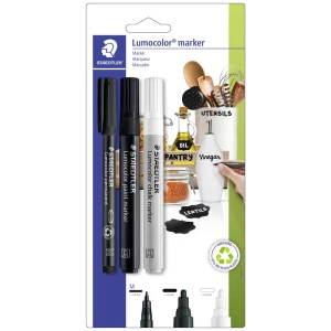 Staedtler trajni marker Lumocolor crna, bijela  3 St. slika