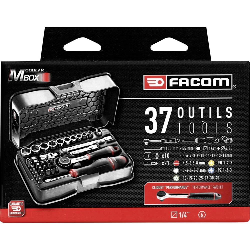 Facom komplet adaptera za nasadni ključ 1/4" (6.3 mm) 37-dijelni R.161-6P6PB slika