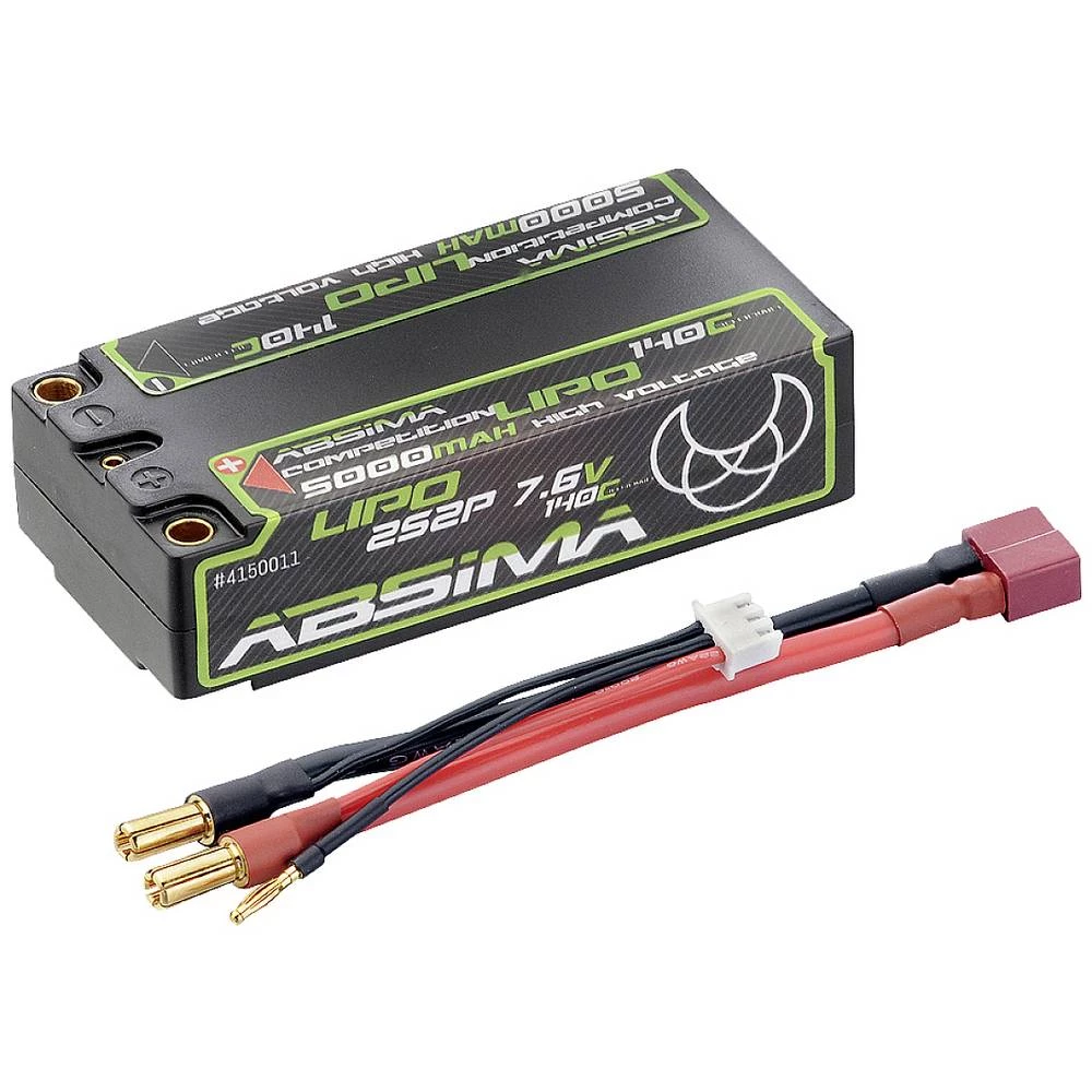 Absima lipo akumulatorski paket za modele 7.6 V 5000 mAh Broj ćelija: 4 140 C tvrdo kućište 5 mm, T-utičnica slika