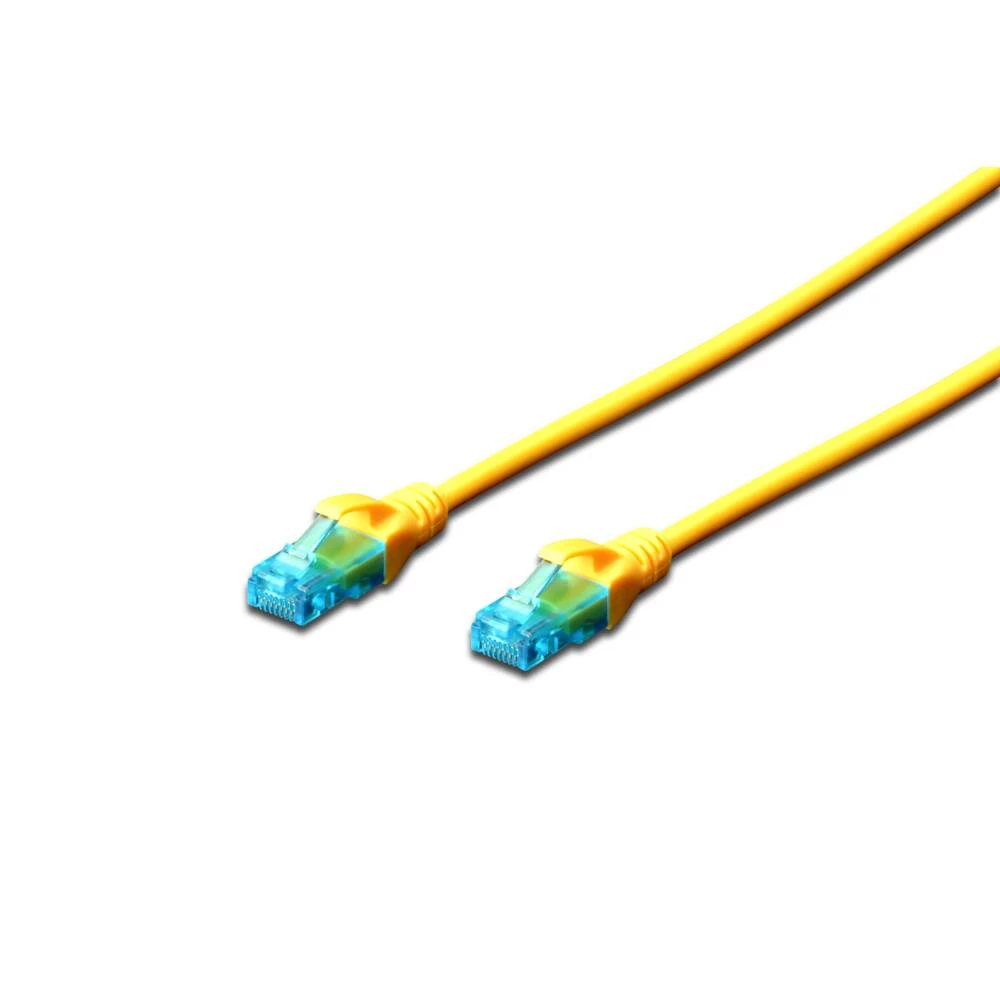 Digitus DK-1512-005/Y RJ45 mrežni kabel, Patch kabel cat 5e U/UTP 0.50 m žuta upleteni parovi 1 St. slika