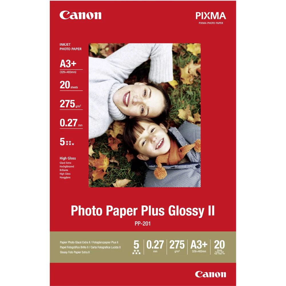 Foto papir Canon Photo Paper Plus Glossy II PP-201 2311B021 DIN A3+ 265 gm&sup2; 20 Stranica Sjajan slika