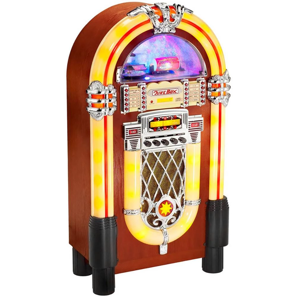 UKW CD radio Karcher JB 6604 Jukebox CD, USB, SD Svjetlo raspoloženja Šarena boja slika