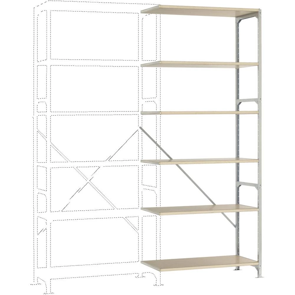 Dodatni modul regalne police (Š x V x d) 1000 x 2500 x 700 mm Drveni pod Manuflex RB2372 slika