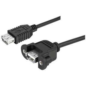 Lyndahl LKPK013 USB 2.0 adapterski kabel za montažu na panel (2x A utičnica) 0,2 m Lyndahl USB kabel USB 2.0 USB-A utičnica 0.2 m crna  LKPK013 slika
