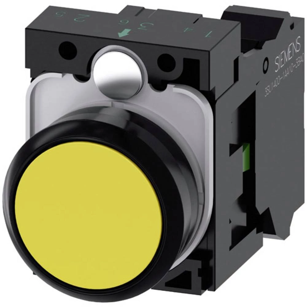 Siemens 3SU1100-0AB30-3BA0 tipkalo prednji prsten od plastike, okrugao  dugme crna, žuta   1 St. slika