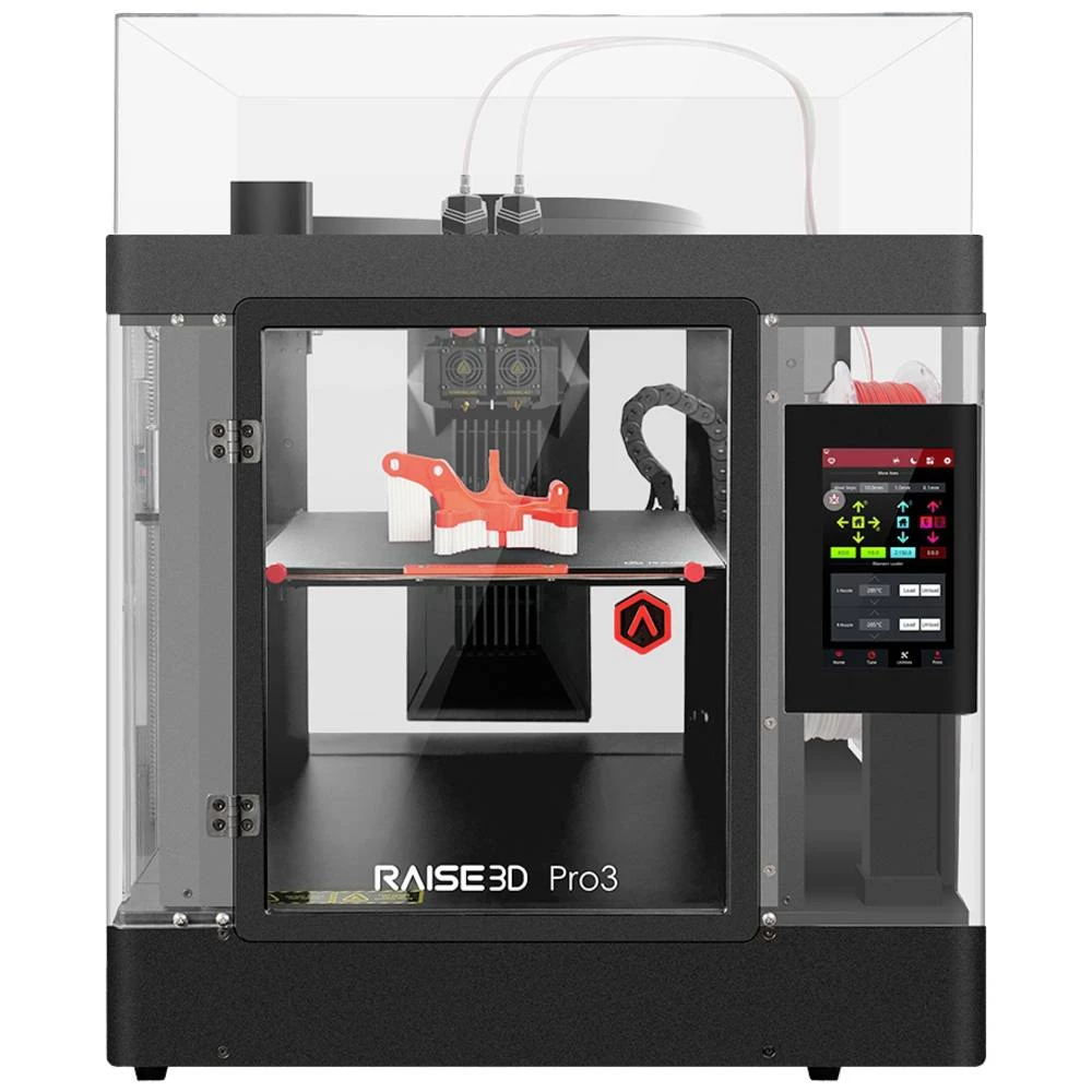 RAISE3D Pro3 Dual Extruder 3D pisač grijano ležište pisača, dvojni sustav mlaznica (dvostruki ekstruder), fleksibilni metalni krevet, uključujući nit, uklj. kućište, uključuje softver, integr slika