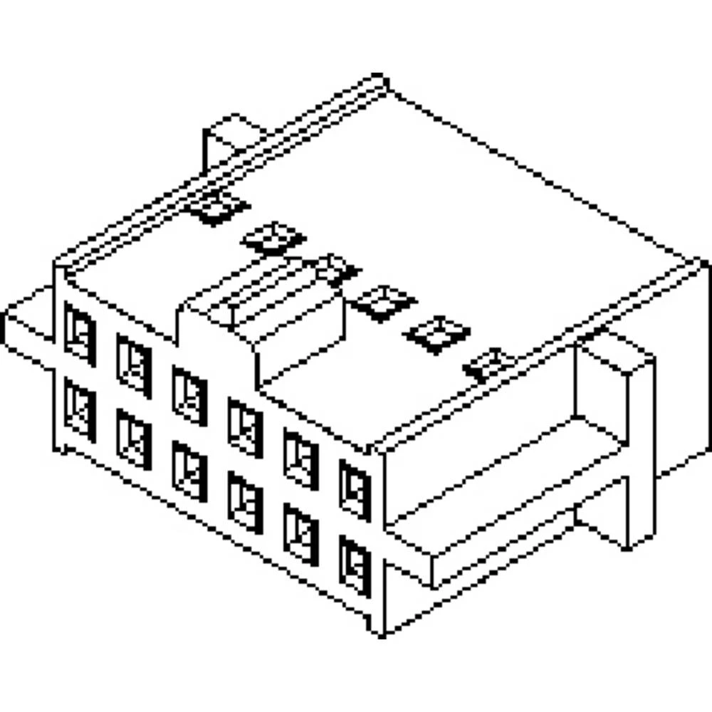 Molex 901600114 2.54mm Pitch C-Grid III Crimp Housing Dual Row, 14 Circuits, Black slika