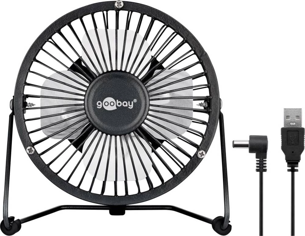 USB stolni ventilator Goobay 2.5 W (&Oslash; x V) 130 mm x 160 mm Crna slika