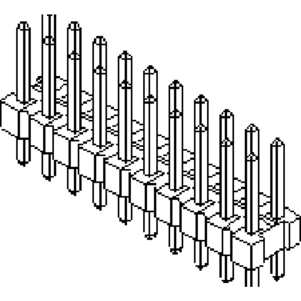 Molex ugradna standardna letva s muškim kontaktima  Ukupan broj polova 10 Raster: 2.54 mm 10897100 1 St. Bag slika