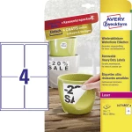 Avery-Zweckform L4774REV-8 Etikete 99.1 x 139 mm Poliester film Bijela 32 ST Ponovno ljepljenje Naljepnice za adrese, Naljepnice