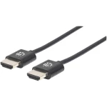 Manhattan HDMI priključni kabel HDMI-A utikač, HDMI-A utikač 0.50 m crna 394406  HDMI kabel