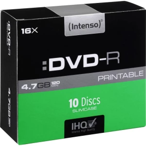 DVD-R prazan 4.7 GB Intenso 4801652 10 ST Slimcase Za tiskanje slika