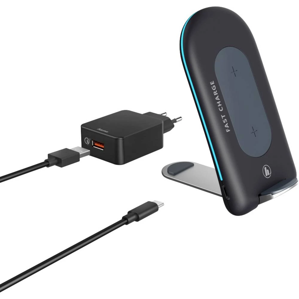 Hama indukcijski punjač 2500 mA QI-FC15S Prime Line 187262 Izlazi qi standard crna slika