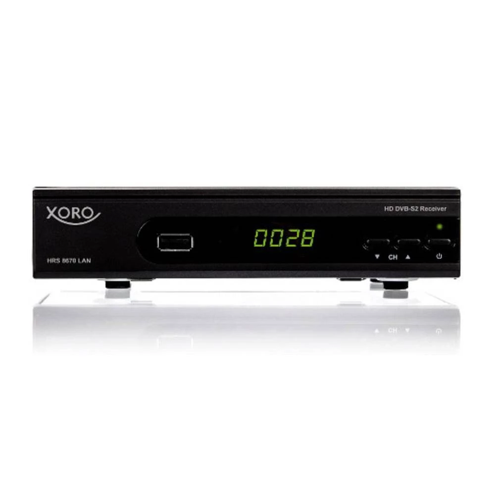 Xoro HRS 8670 LAN DVB-S2 prijemnik Funkcija snimanja, Jedan kabel, Prednji USB slika