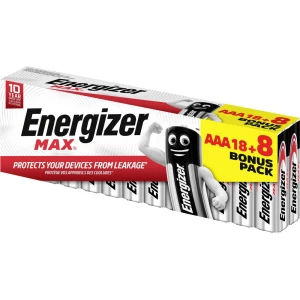 Energizer Max 18+8 gratis micro (AAA) baterija alkalno-manganov 1.5 V 26 St. slika