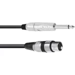 Omnitronic 3022516M XLR adapter cable [1x XLR utičnica 3-polna - 1x klinken utikač 6.3 mm (mono)] 2.00 m crna