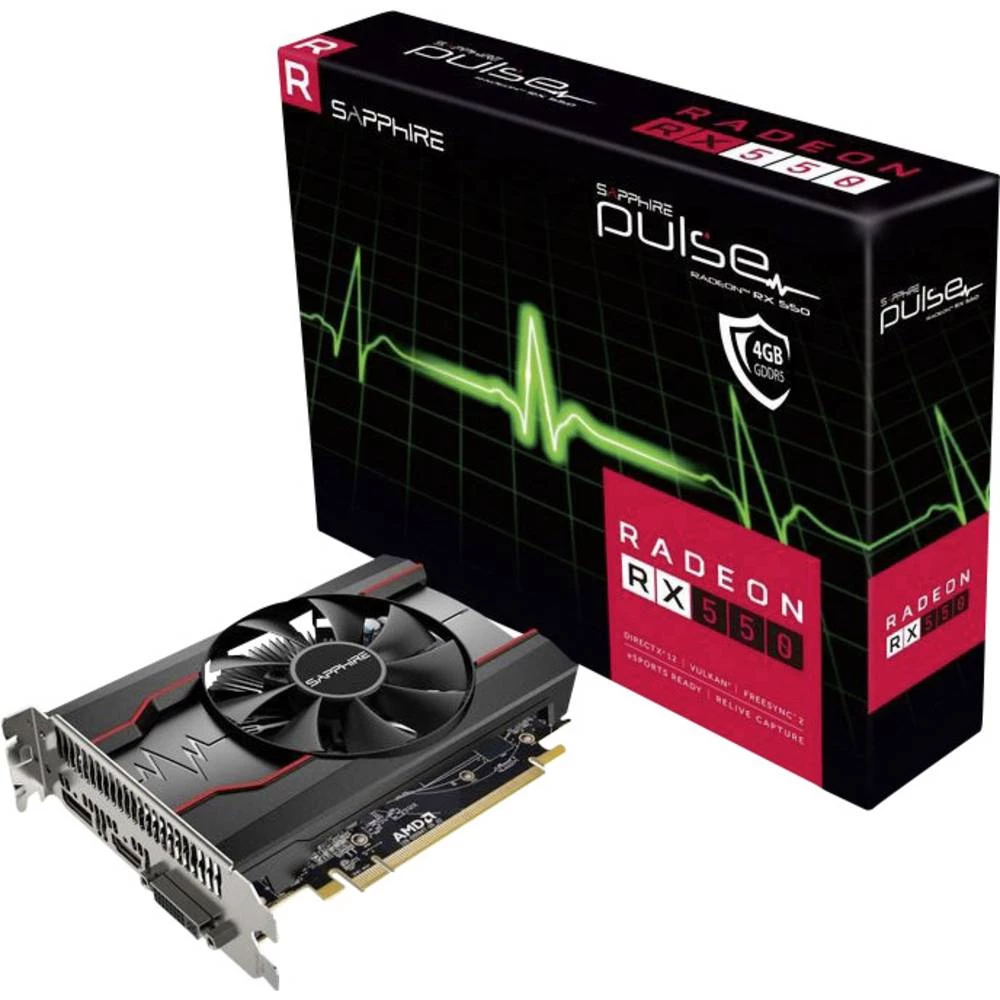Grafička kartica Sapphire AMD Radeon RX 550 Pulse 4 GB GDDR5-RAM PCIe x16 HDMI&trade;, DVI, DisplayPort slika