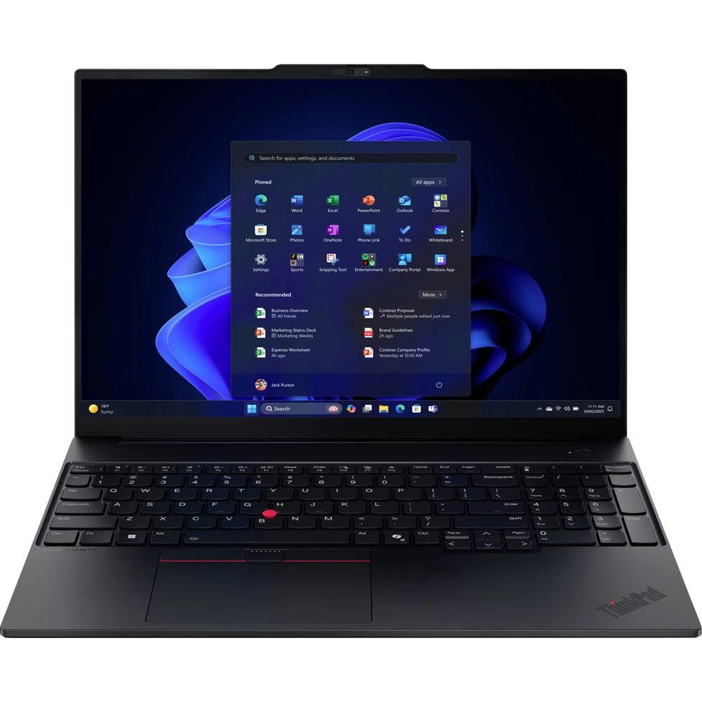 Lenovo Notebook ThinkPad E16 G3 40.6 cm (16 palac) WUXGA Intel® Core™ Ultra 5 (Series 2) 225U 16 GB RAM 512 GB SSD njema slika