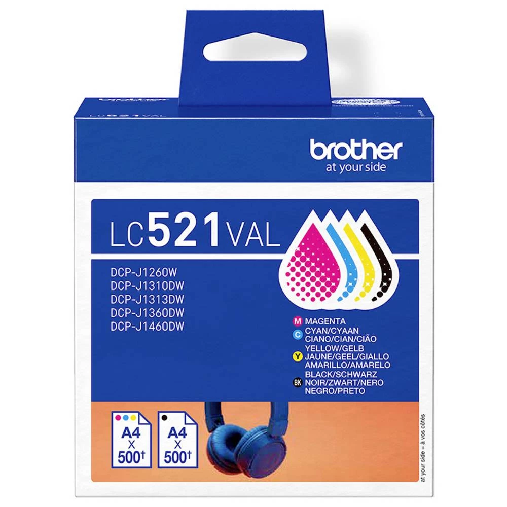 Brother tinta Brother LC521 Value Pack - 4er-Pack - Sc original kombinirano pakiranje cijan, žut, purpurno crven, crna L slika