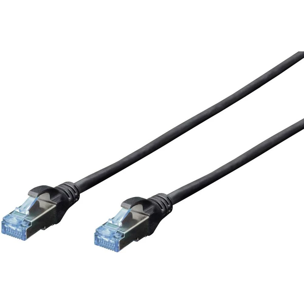 LAN (RJ45) Mreža Priključni kabel CAT 5e F/UTP 3 m Crna Upleteni parovi Digitus Professional slika