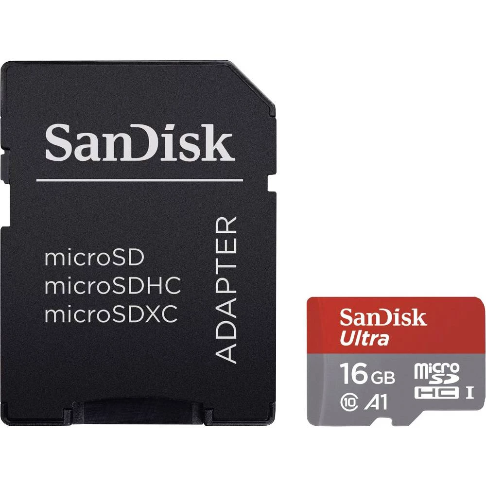 microSDHC kartica 16 GB SanDisk Ultra® Class 10, UHS-I Standard izvedbe A1, Uklj. Android softver, Uklj. SD-adapter slika