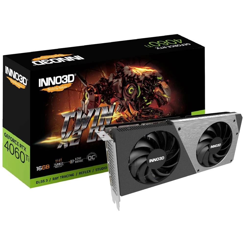 Inno 3D grafička kartica Nvidia GeForce RTX 4060 Ti Twin X2 16 GB GDDR6-RAM PCIe x16 PCIe , HDMI™, DisplayPort navijena slika