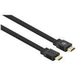 Manhattan HDMI priključni kabel 0.50 m 355599 dvostruko zaštićen, plosnati, plosnata izvedba, high speed HDMI sa eternetom crna [1x muški konektor HDMI - 1x muški konektor HDMI]