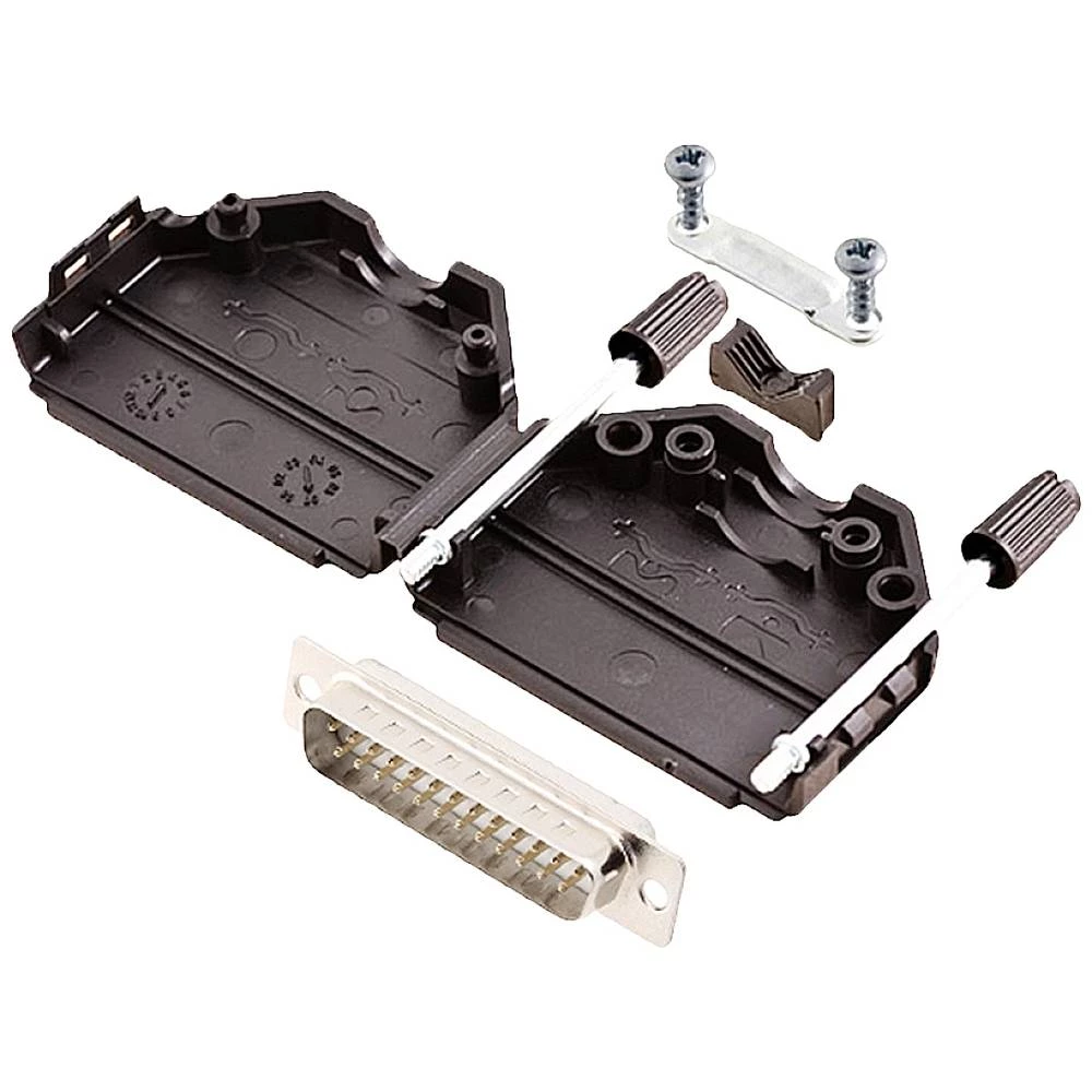Komplet D-SUB pinskih konektora 180 ° Broj polova: 25 Lemni kup encitech DPPK25-BK-DMP-W-K 1 ST slika
