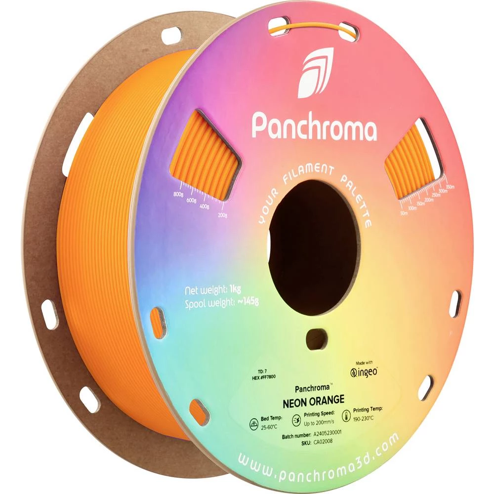 Polymaker CA02008 Panchroma™ Neon 3D pisač filament PLA fluorescentan, promjena boje 1.75 mm 1000 g neonsko-narančasta ( slika