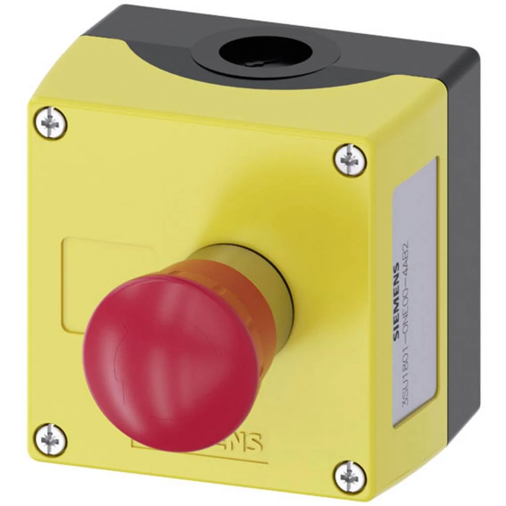 Siemens 3SU1801-0NE00-4AB2 kućište za podnu montažu, sa štitom  1 tipka crvena, crna  otpiranje okretanjem 1 St. slika