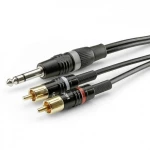 Hicon HBP-6SC2-0150 utičnica / Cinch audio priključni kabel [2x muški cinch konektor - 1x klinken utikač 6.3 mm (stereo)