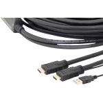 Digitus HDMI / USB Priključni kabel [1x Muški konektor HDMI, Muški konektor USB 2.0 tipa A - 1x Muški konektor HDMI] 15 m Crna