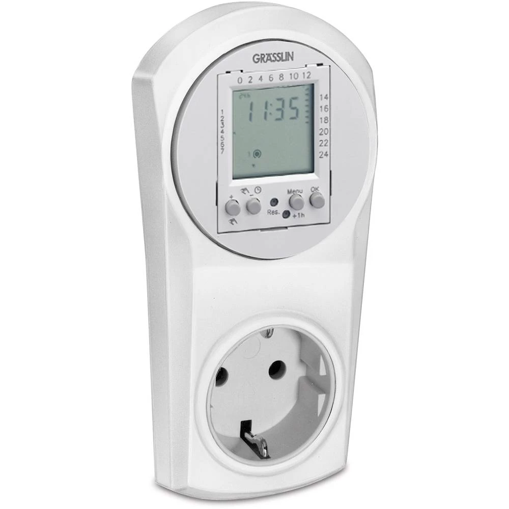 Vremenski prekidač za utičnicu Digitalno Dnevni program, Tjedni program Grässlin 16.15.0001.1 IP20 Program ON/AUTO/OFF, Funkcija slika