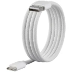 Renkforce USB kabel USB 2.0 USB-C® utikač, USB-A utikač 1.00 m bijela #####mit magnetischer Aufwicklung, oplaštenje od t