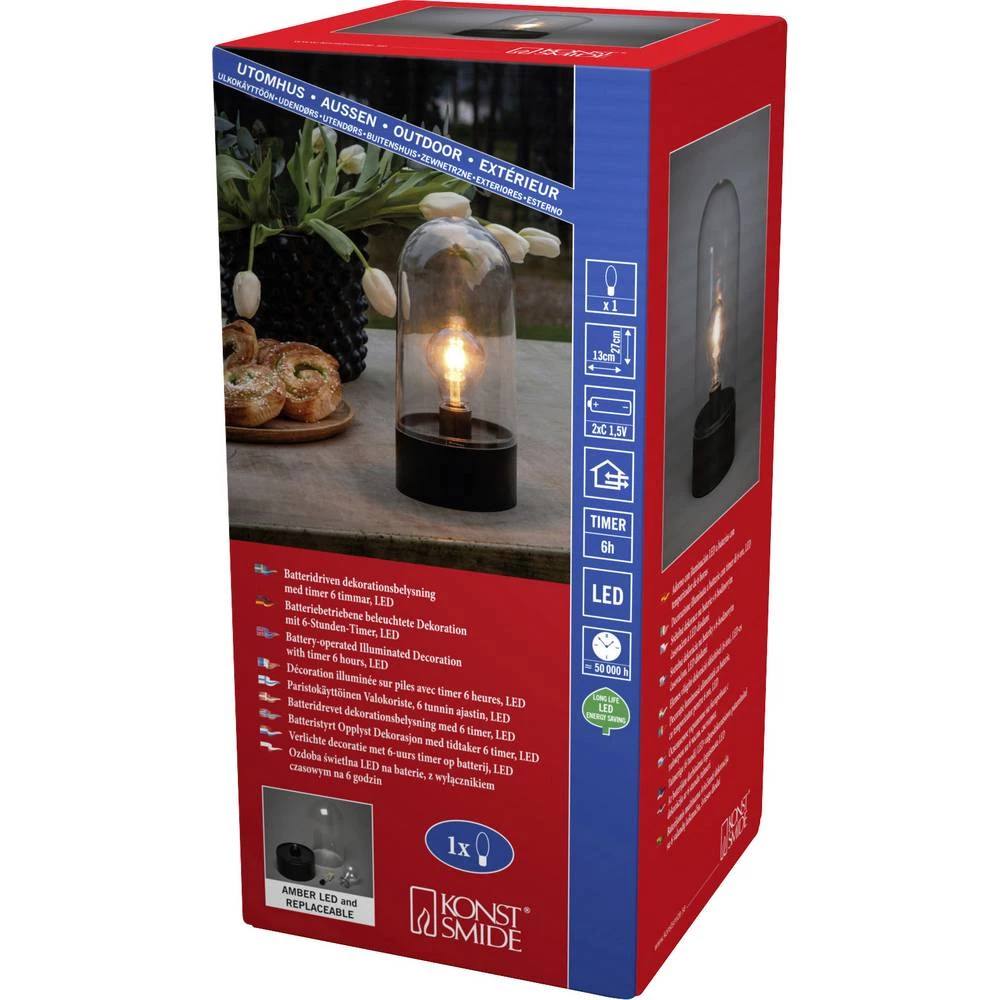 Konstsmide 1895-000 LED lampion LED crna s prekidačem, timer slika