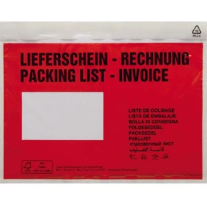 Torbica za dokumente DIN C5 Crvena Lieferschein-Rechnung, mehrsprachig Sa samoljepljenjem 1 Pakiranje slika