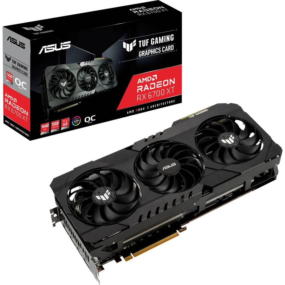 Asus grafička kartica AMD Radeon RX 6700 XT Gaming Overclocked 12 GB GDDR6-RAM PCIe HDMI™, DisplayPort navijena slika