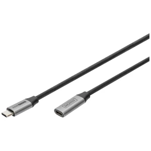 Digitus USB kabel USB 3.2 gen. 1 (USB 3.0) USB-C®, USB-C® utičnica, USB-C® utikač 1 m crna  DB-300230-010-S slika