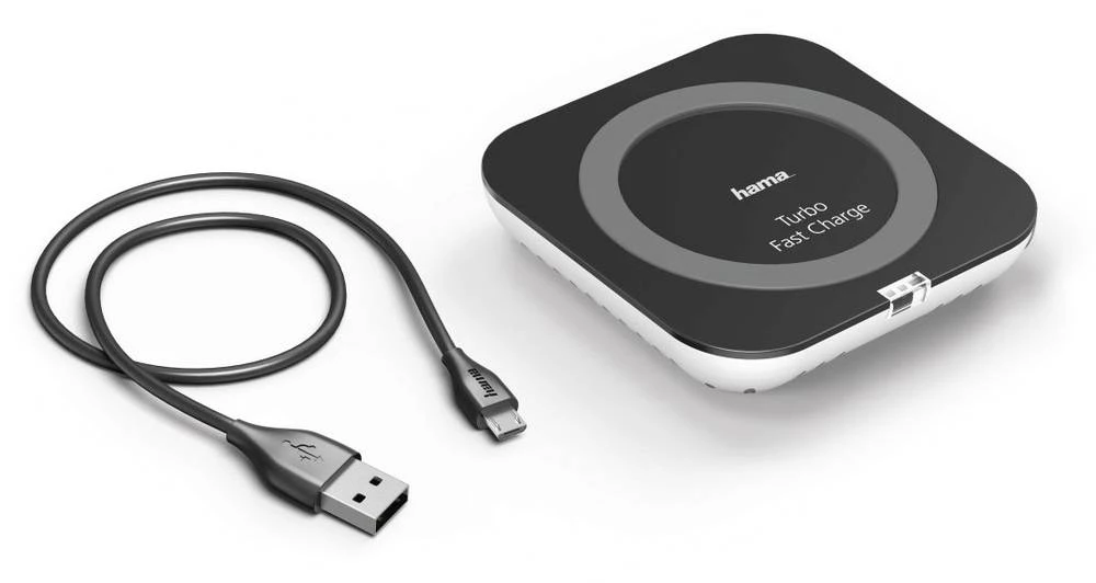 Hama indukcijski punjač TFC-15 183217 Izlazi Qi standard Crno-bijela slika