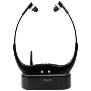 Technaxx TX-99 TV In Ear Headset bežični crna slušalice s mikrofonom, kutija za punjenje, jednostavan držač za glavu, slika
