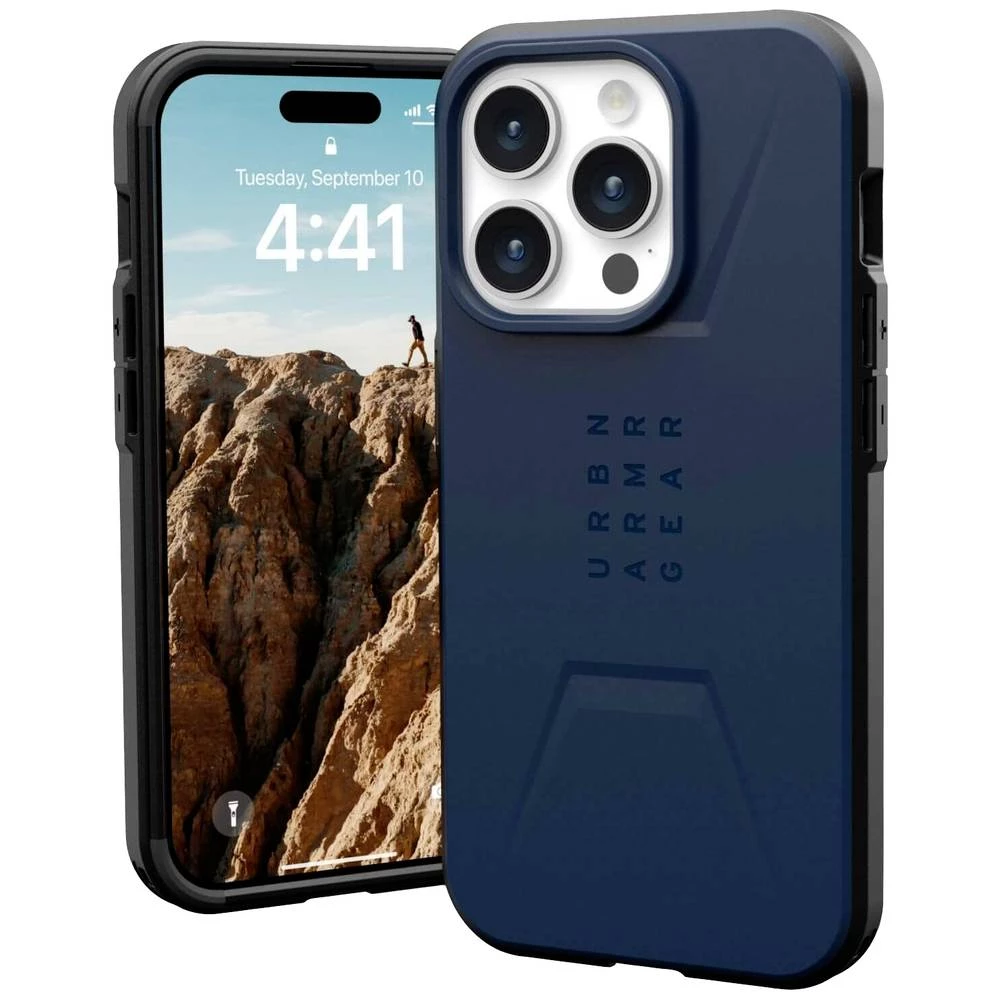 Urban Armor Gear Civilian MagSafe stražnji poklopac za mobilni telefon Apple iPhone 15 Pro plava boja slika
